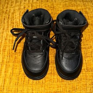 Nike Air Force Mids. Kids. Black. Size 9C. Barely worn